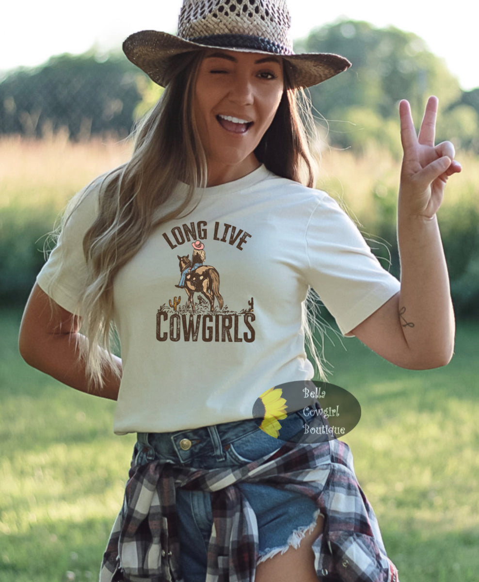 Long Live Cowgirls Country Western Vintage Punchy T Shirt Bella