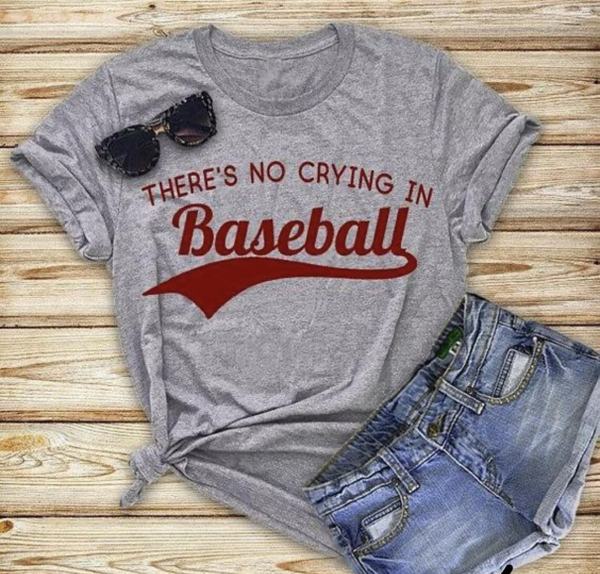 Glitter Baseball Shirt, There's No Crying in Baseball