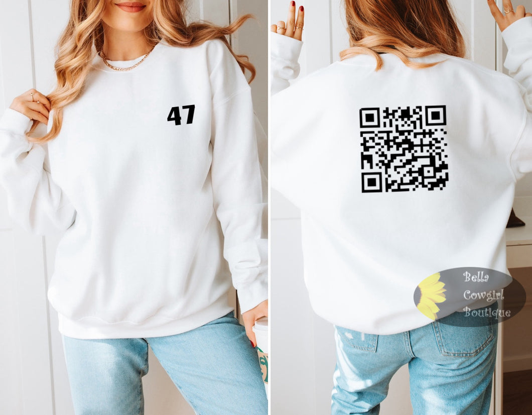 Trump Dance QR Code Trump Won 47th President Patriotic Sweatshirt