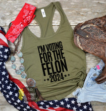 Load image into Gallery viewer, I&#39;m Voting For The Felon Patriotic Trump Women&#39;s Tank Top
