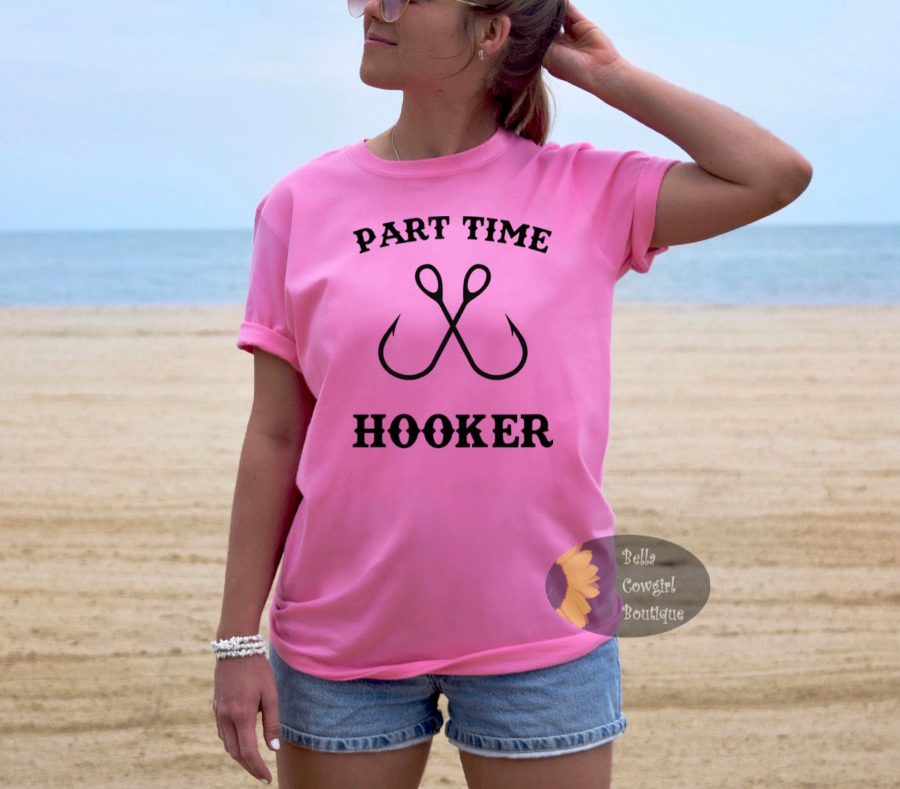 Part Time Hooker Funny Fishing Women's T-Shirt – Bella Cowgirl Boutique