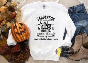 Sanderson Bed And Breakfast Witch Museum Black Flame Candle Halloween Sweatshirt