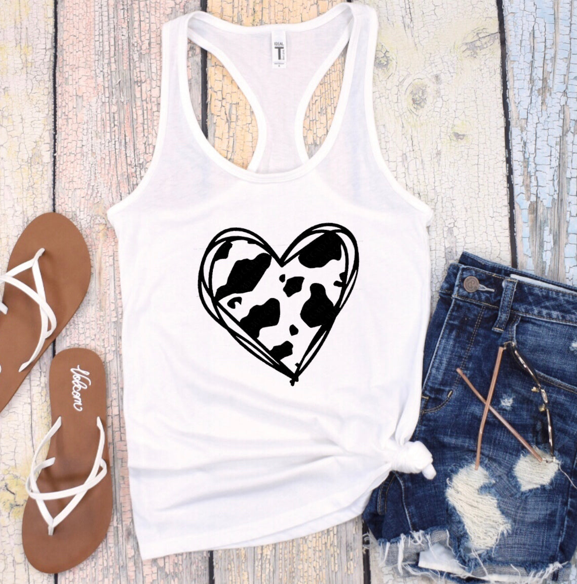 cow print tank top