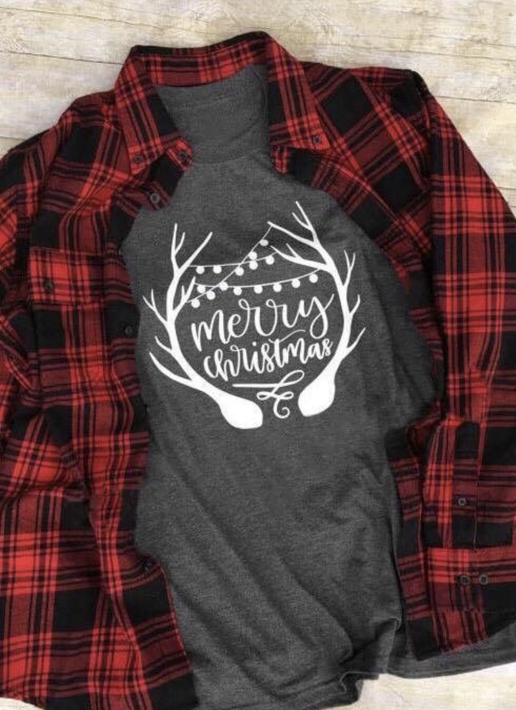 Merry Christmas Deer Antler T-Shirt